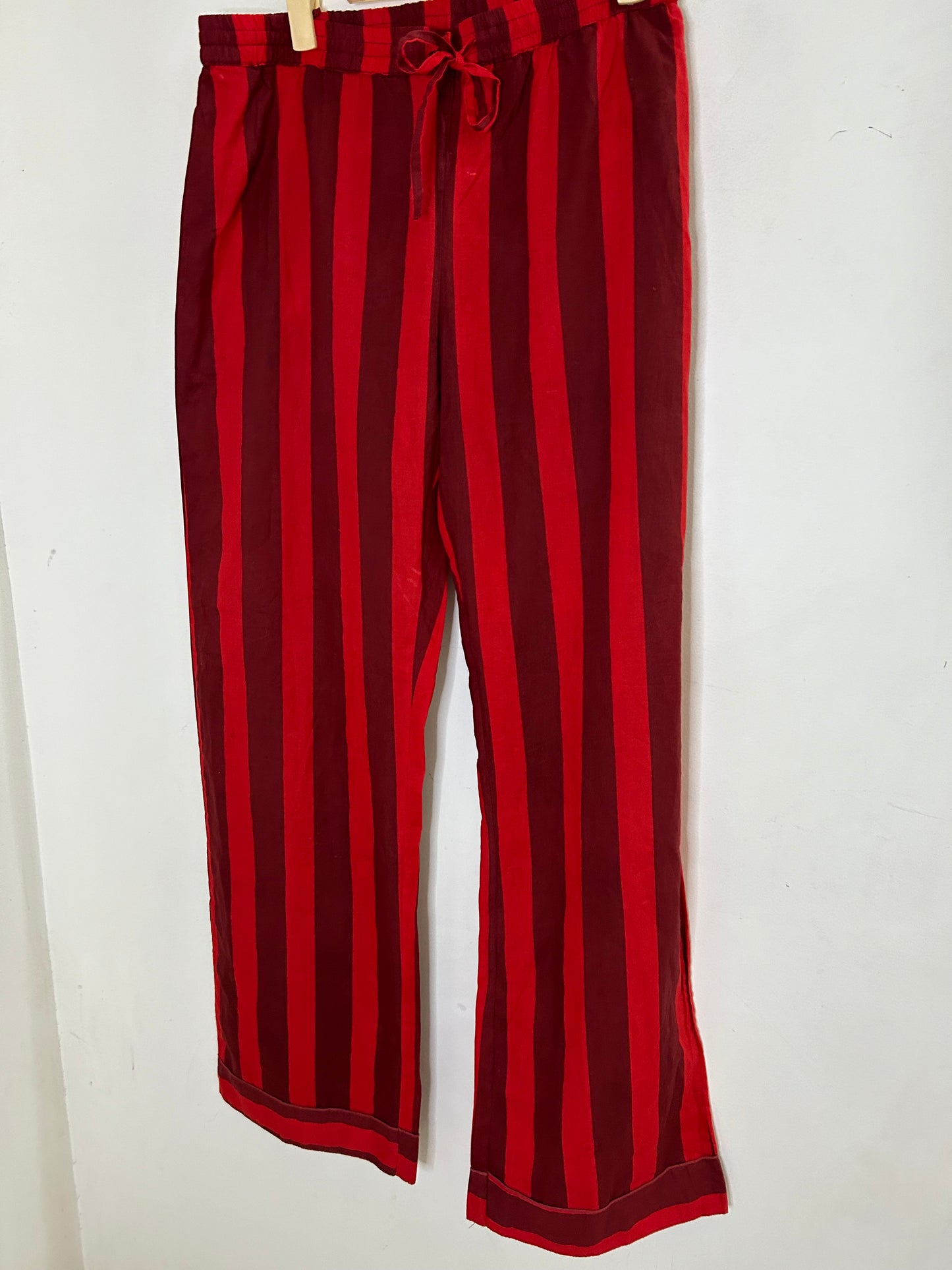 Red Striped Cotton Co-Ord Set (Have Pockets)