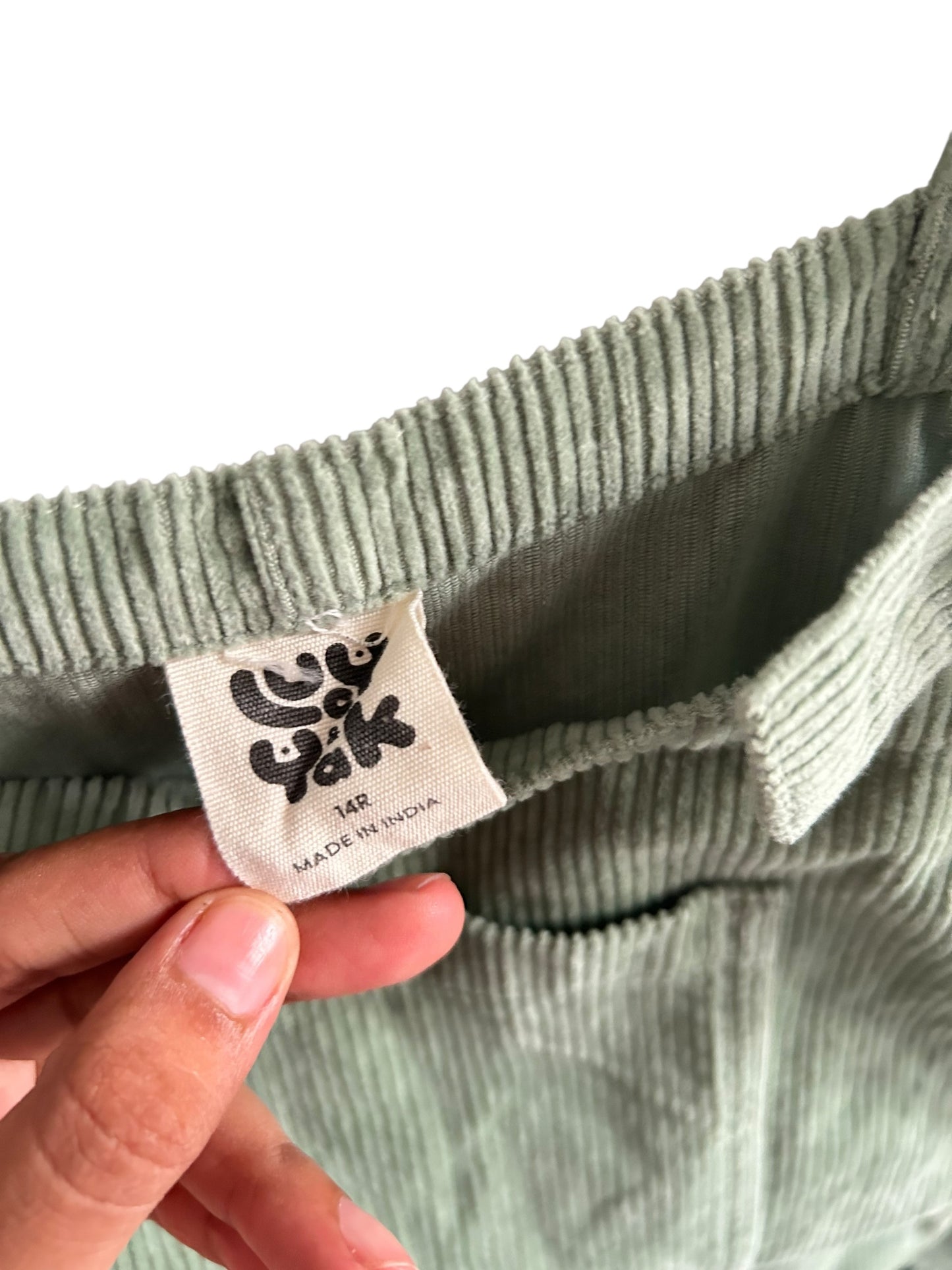 Lucy & Yak Green Corduroy Dungarees