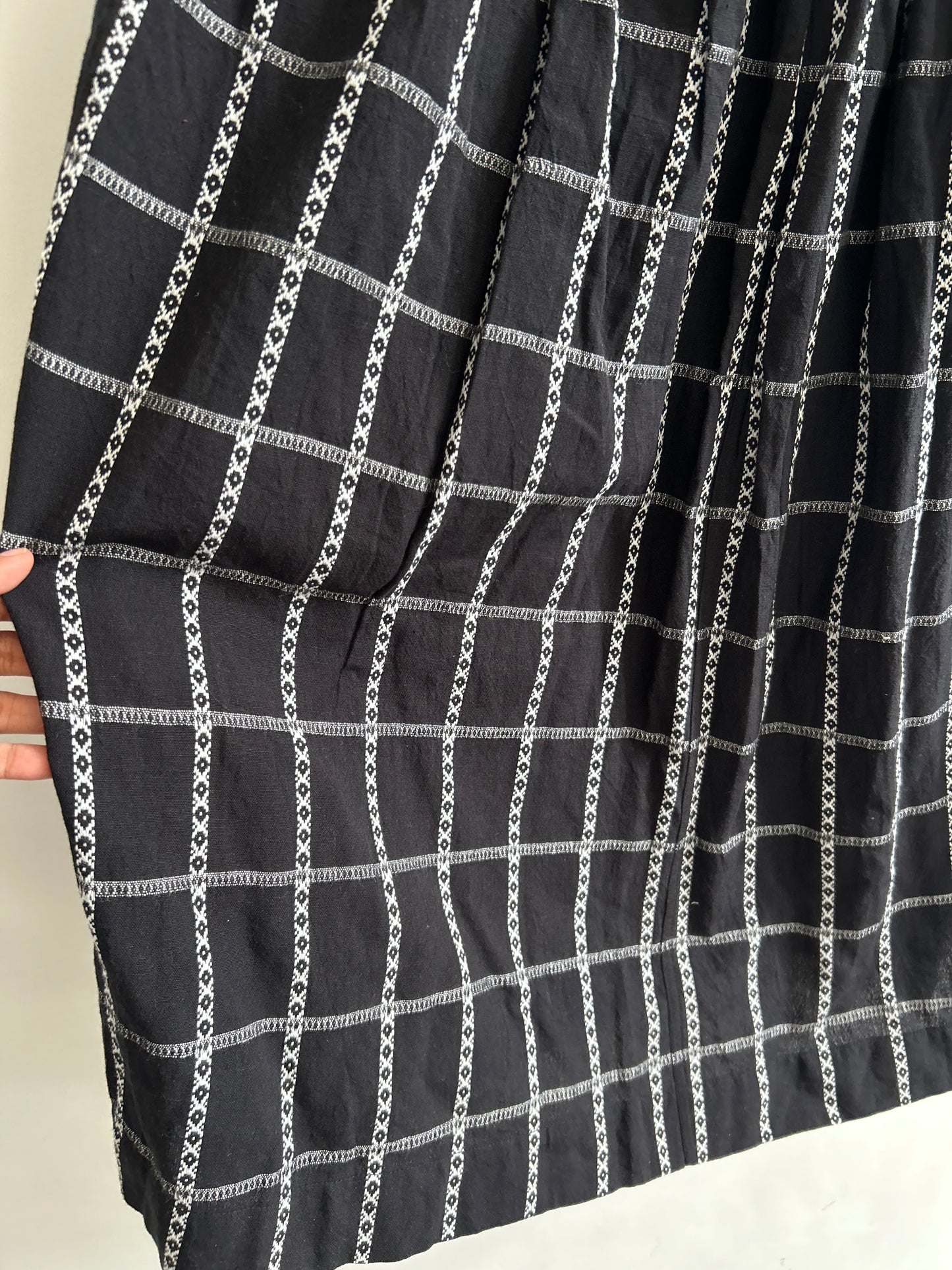 Check Midi Skirt with Pocket