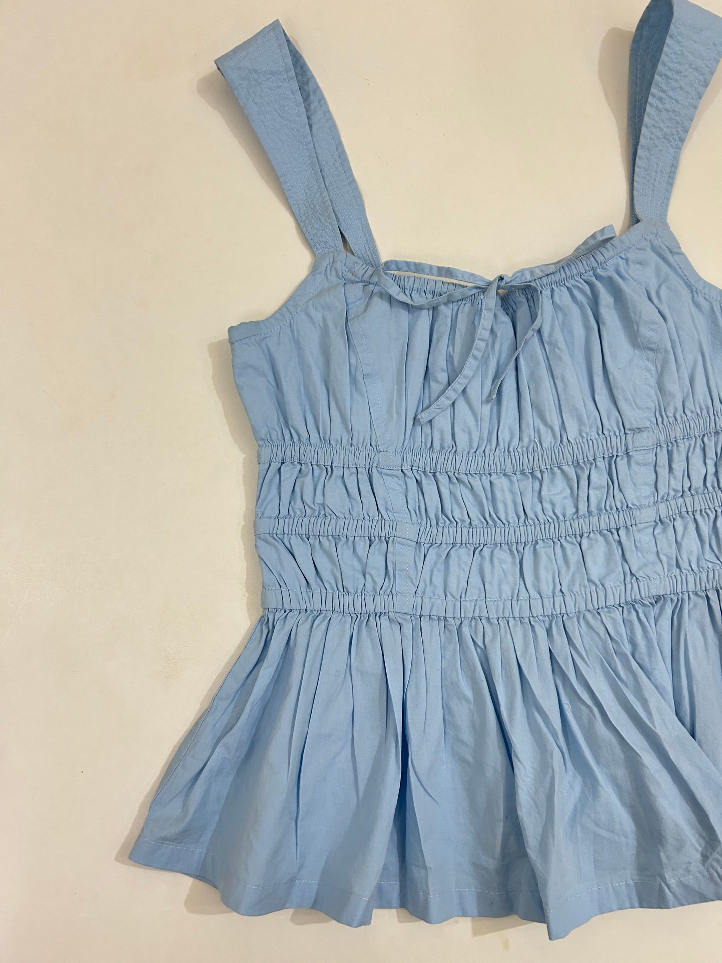 Ruched Blue Top