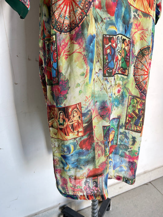 Abstract Village Print Kurta