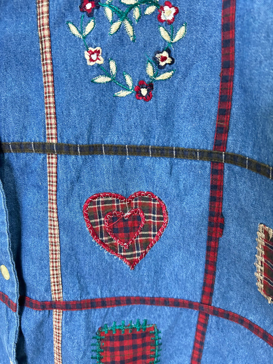 Denim Heart Vest