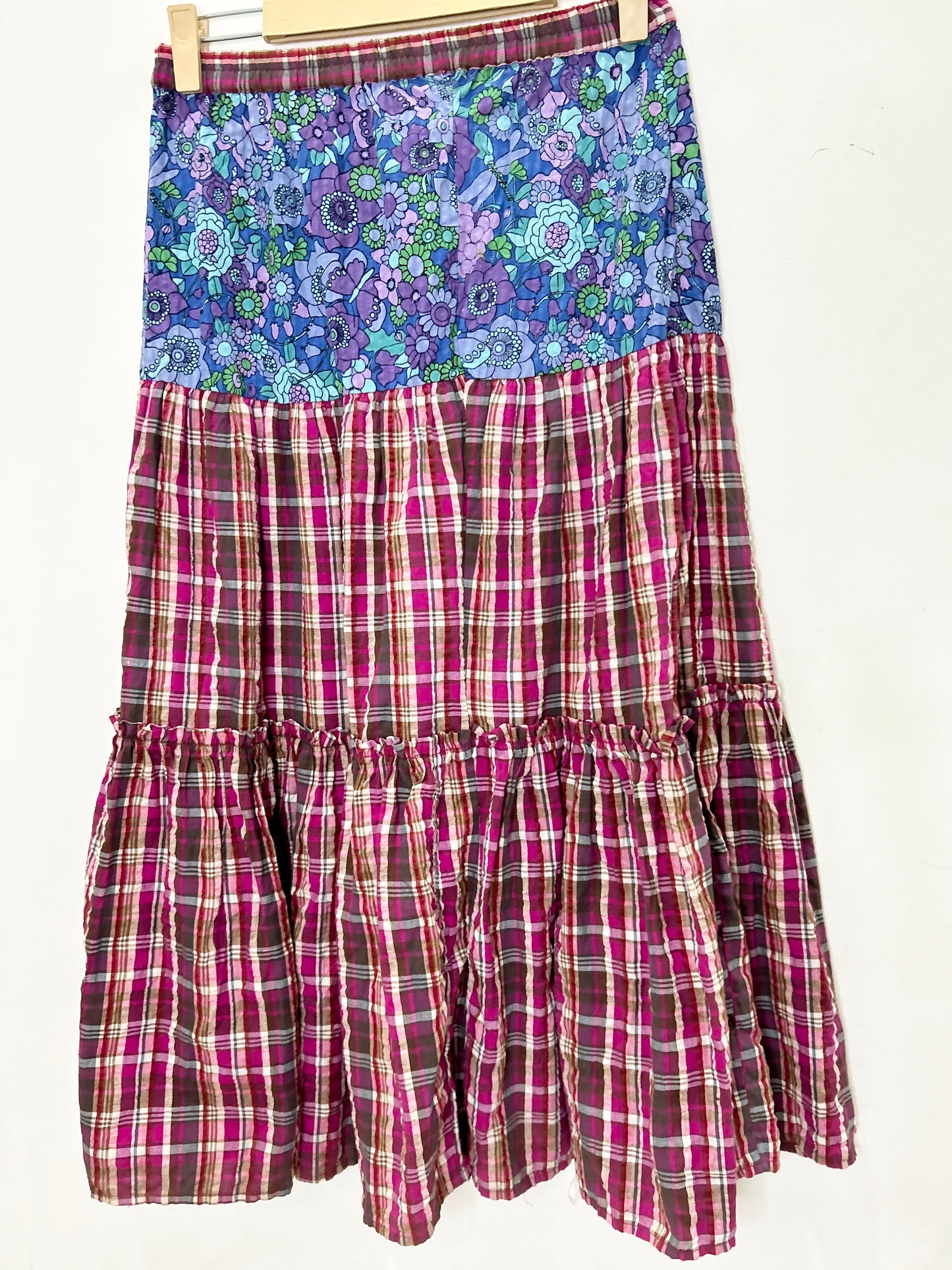 Floral Checkered Skirt