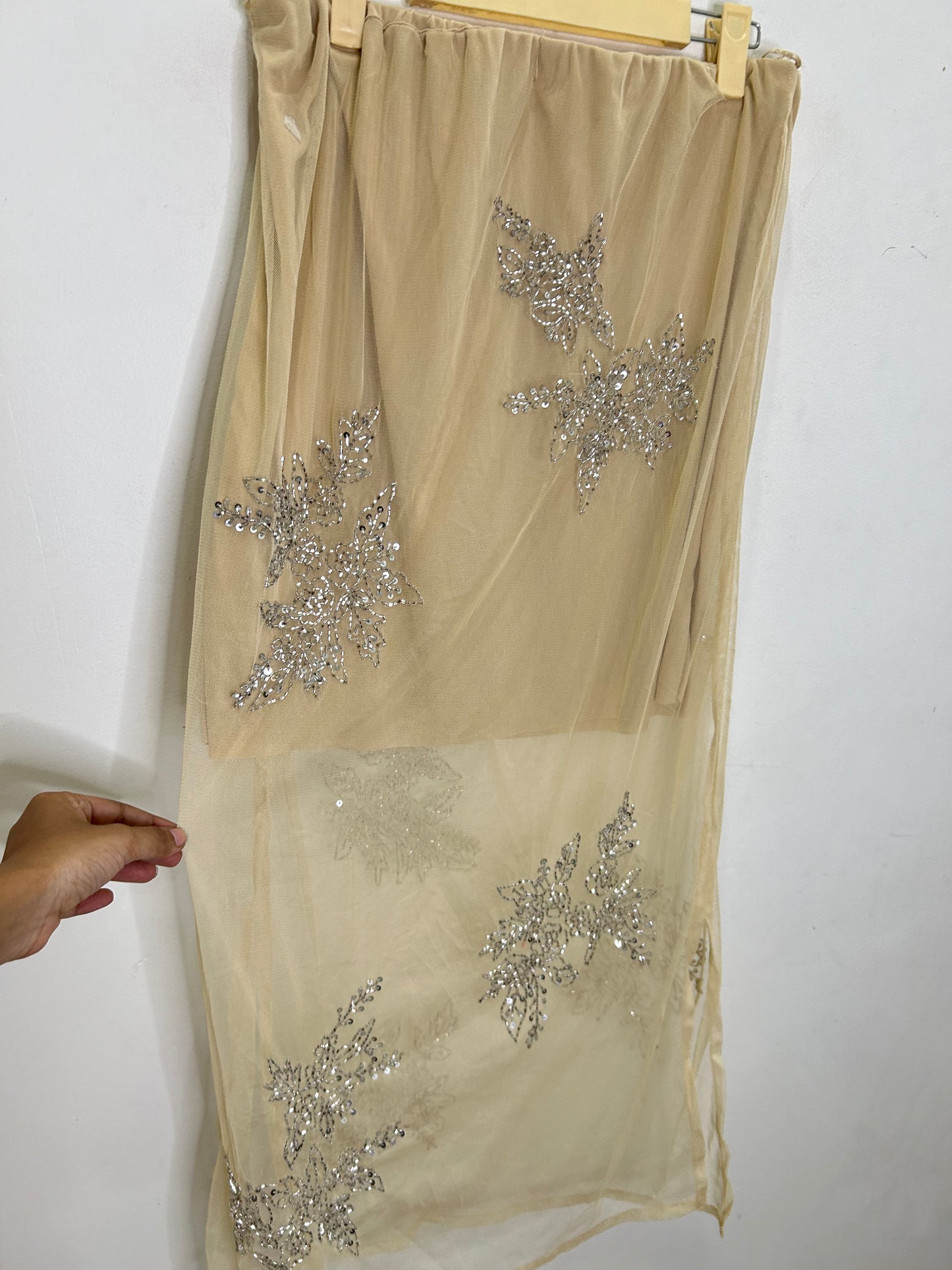 Embellished Sheer Skirt