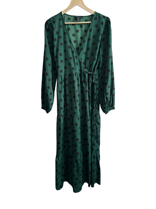 NEW LOOK Green Polka Wrap Dress
