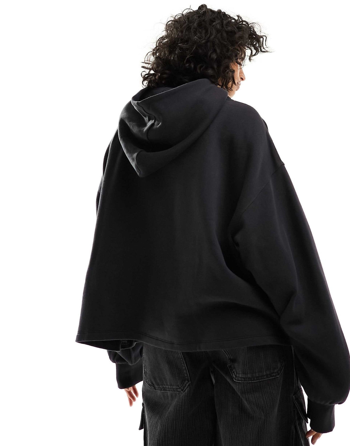 ASOS DESIGN oversized hoodie with embroidered atlanta graphic in black