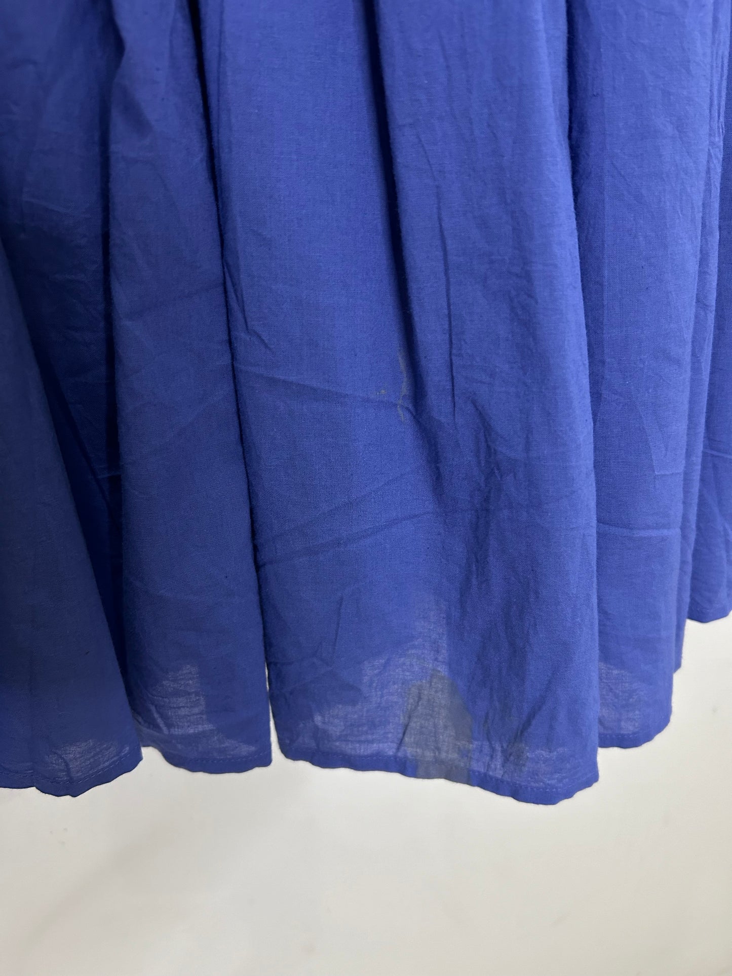 Blue Solid Cotton Skirt