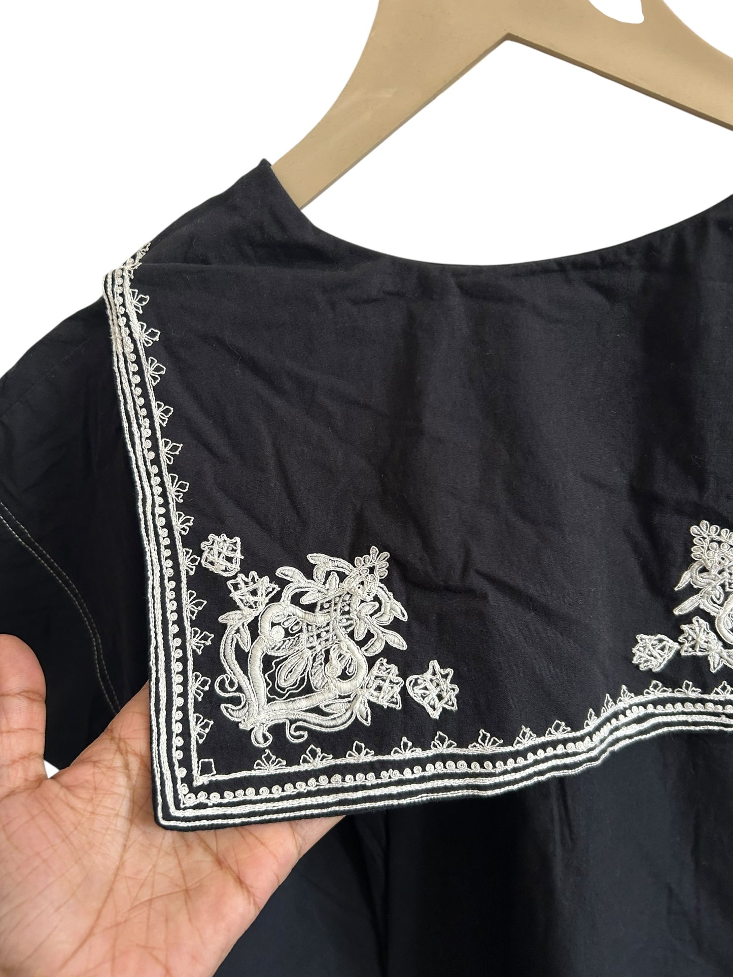 Black embroidered top