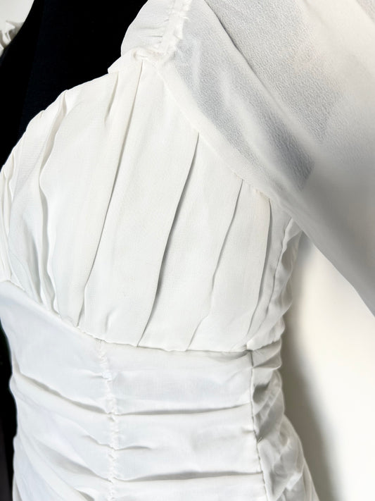 White Ruched Dress