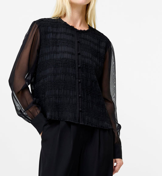 Black Pleated Shirt