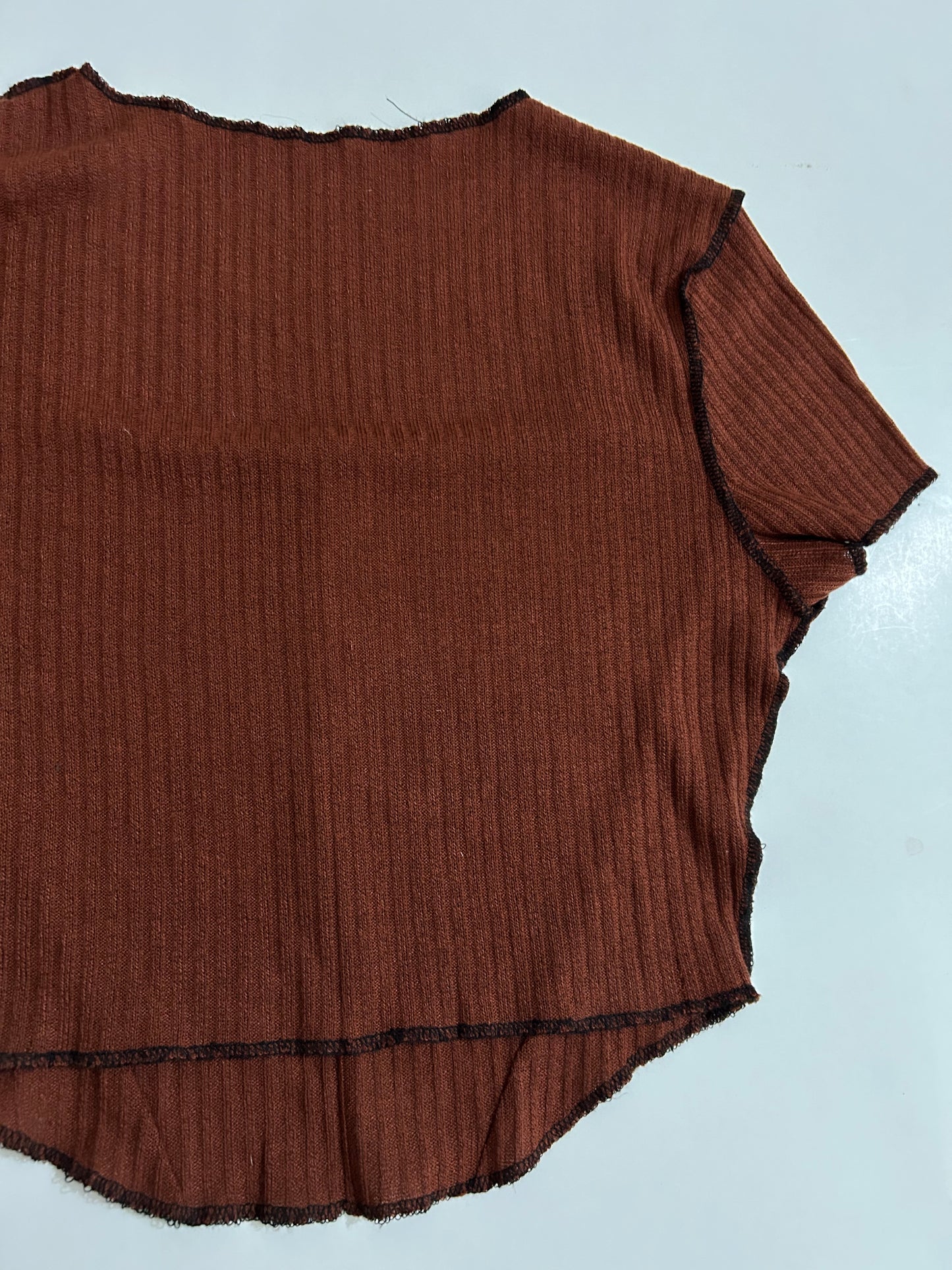 Ribbed Brown Top