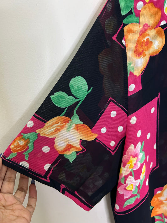 Polka Dot Floral Shirt: Chest-46”