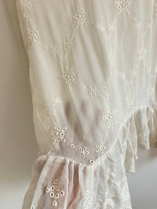 White Button Blouse: 44”