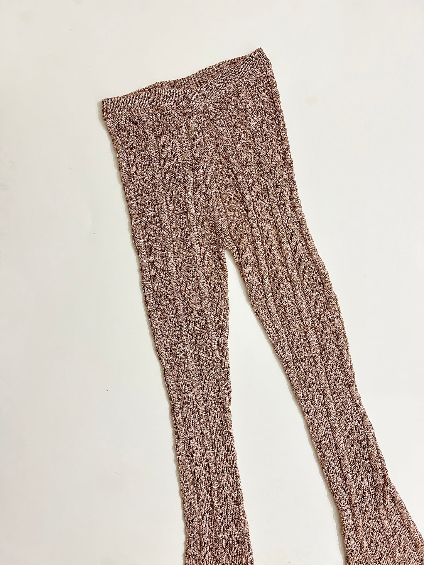 Sheer Golden Crochet Pants