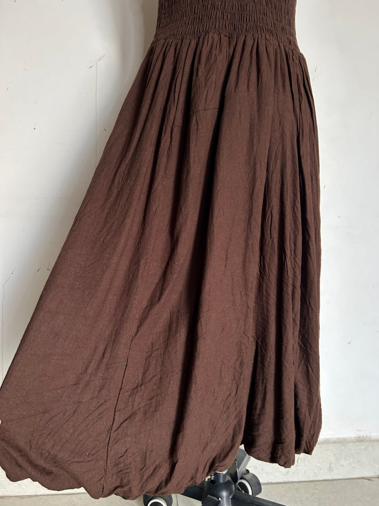 Brown Ruched Dress