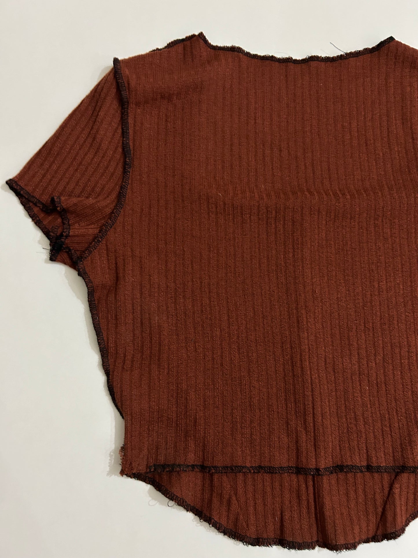 Ribbed Brown Top