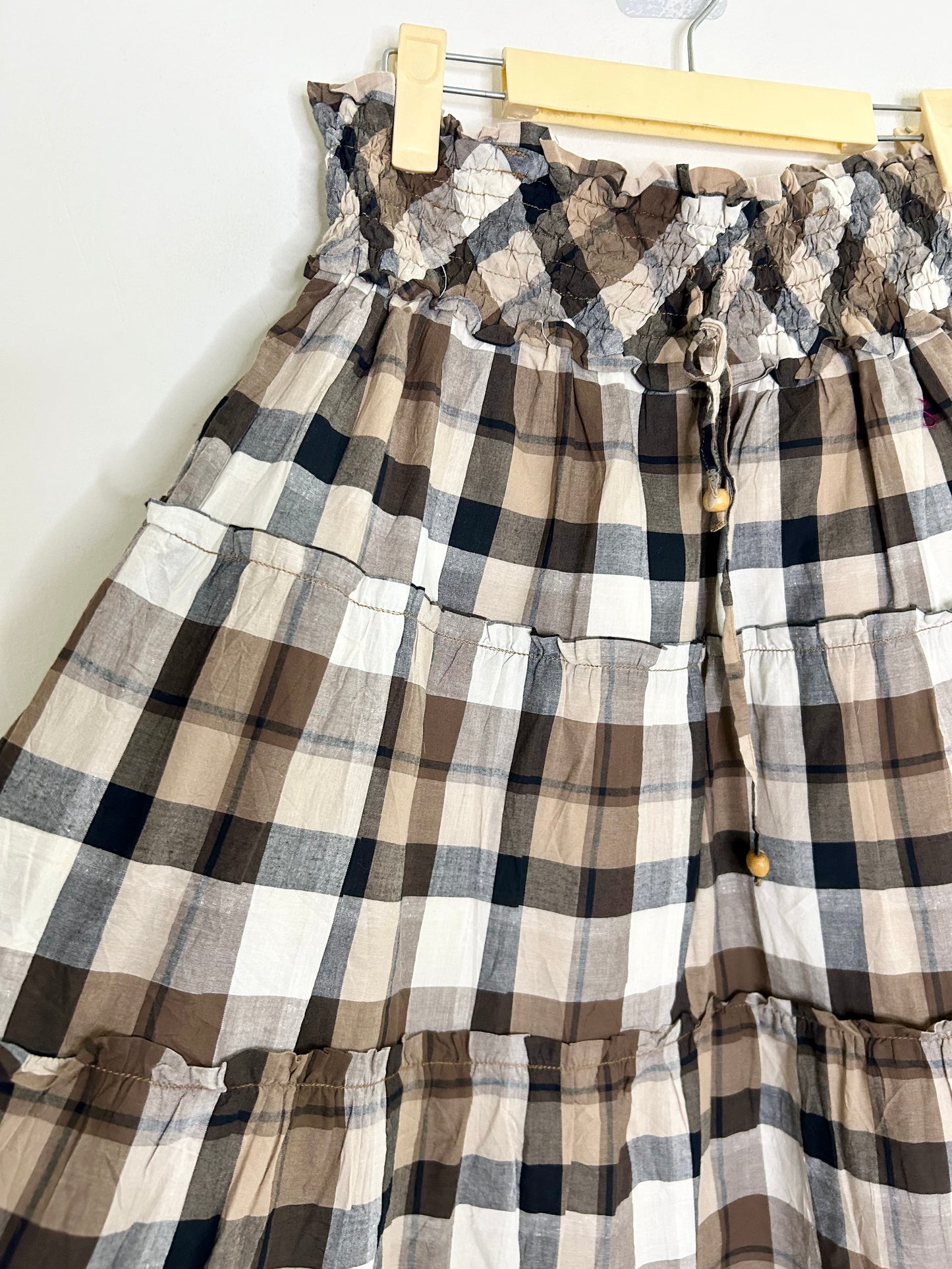 Brown Checkered Skirt