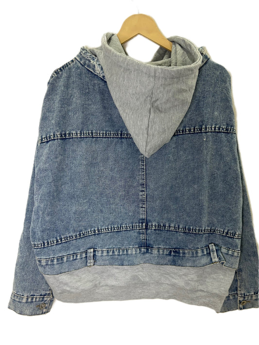 Layered Denim Hooded Jacket