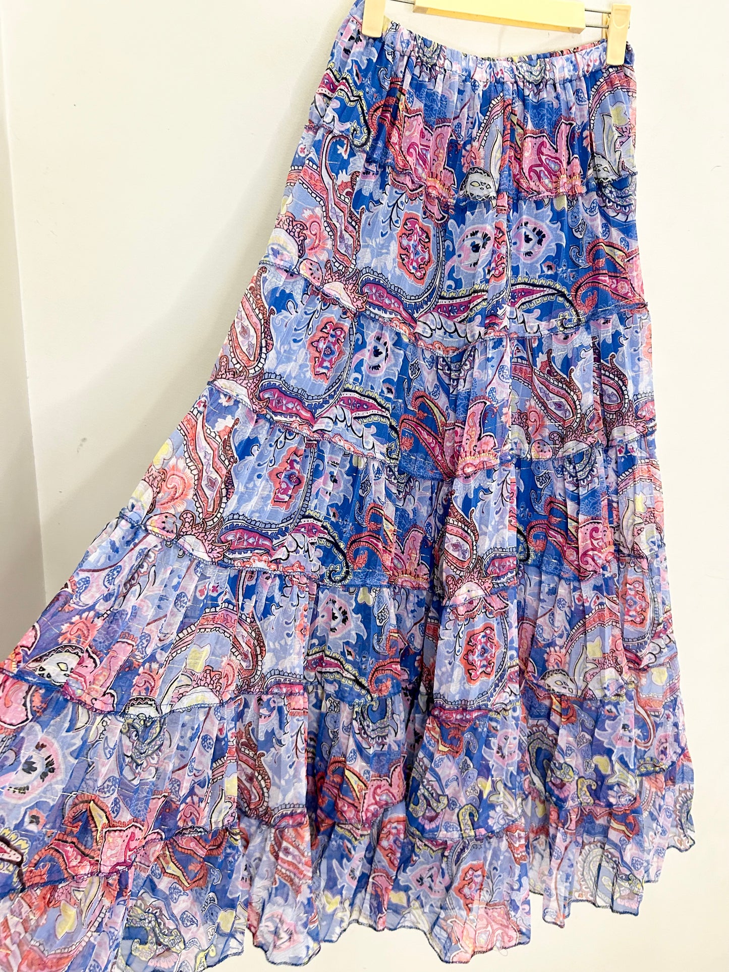 Blue Boho Patterned Skirt