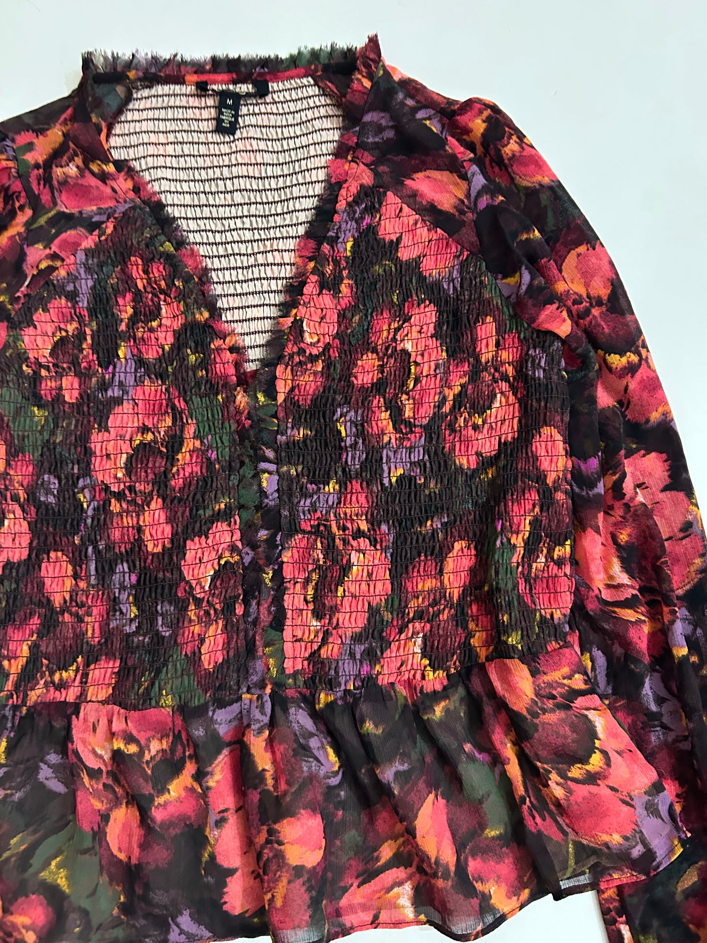 Floral Balloon Top: Bust- 32” TO 42”