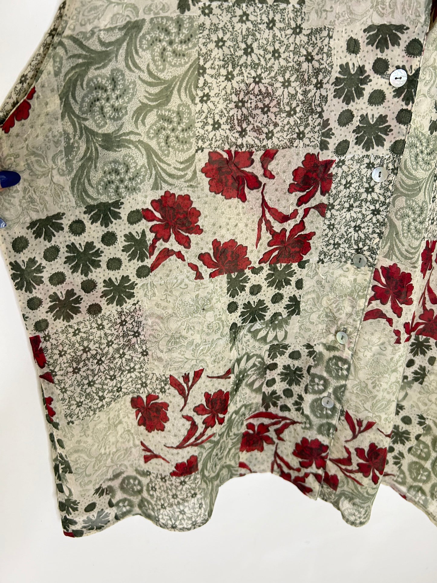 Printed Floral Shirt: Chest-48”