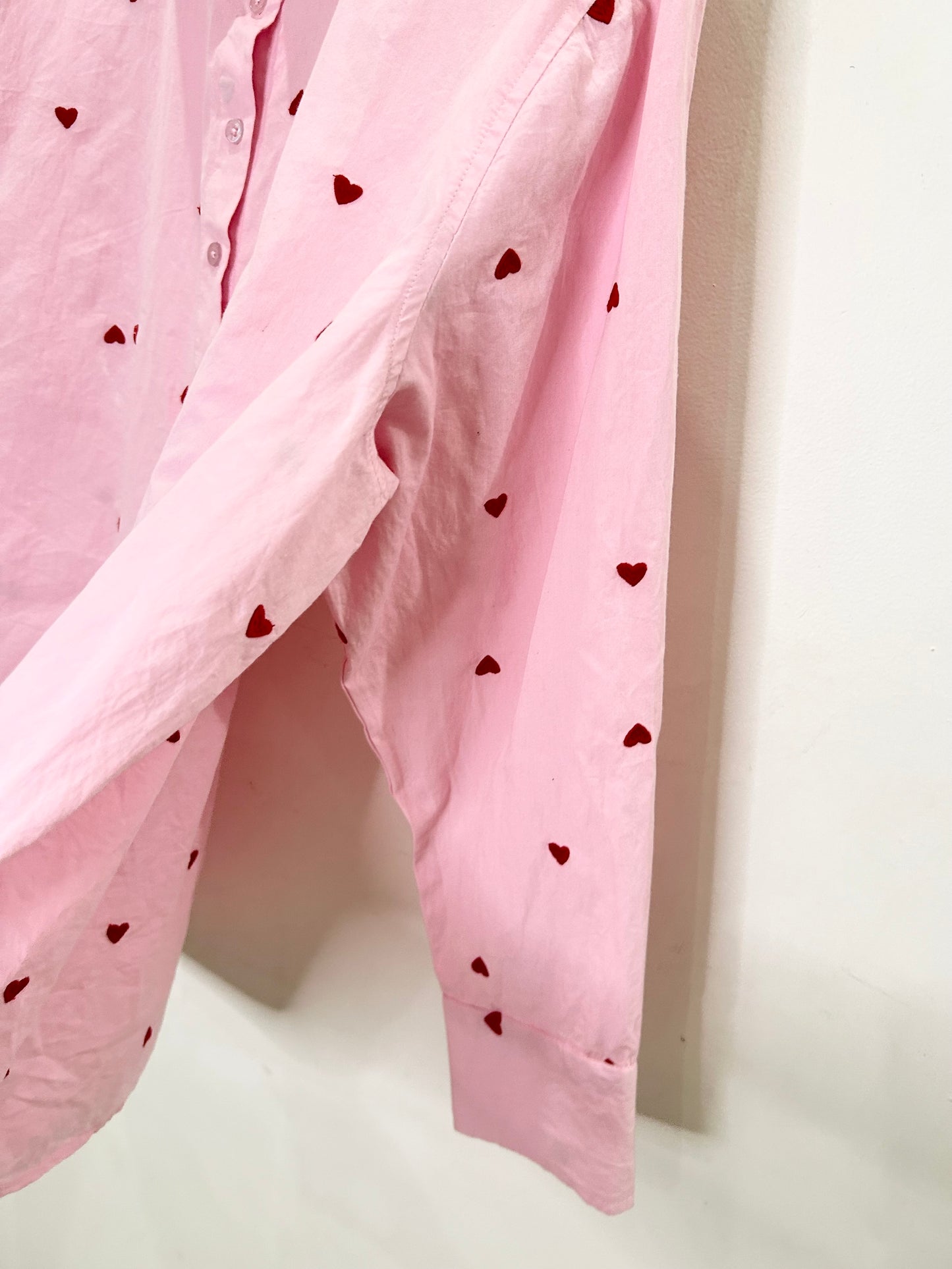 Cotton Embroidered Heart Shirt