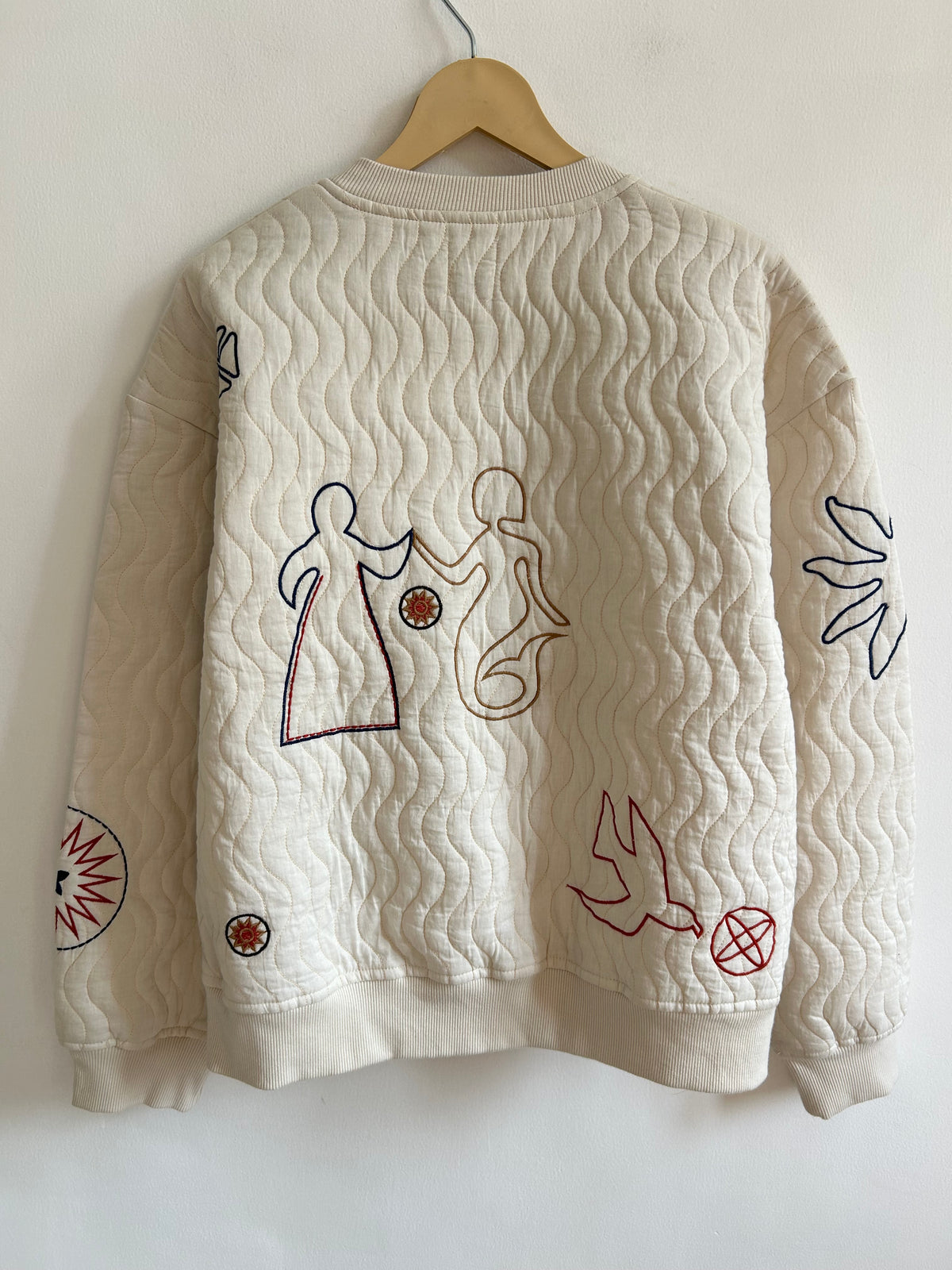 Quilted Embroidery Sweatshirt: 46”