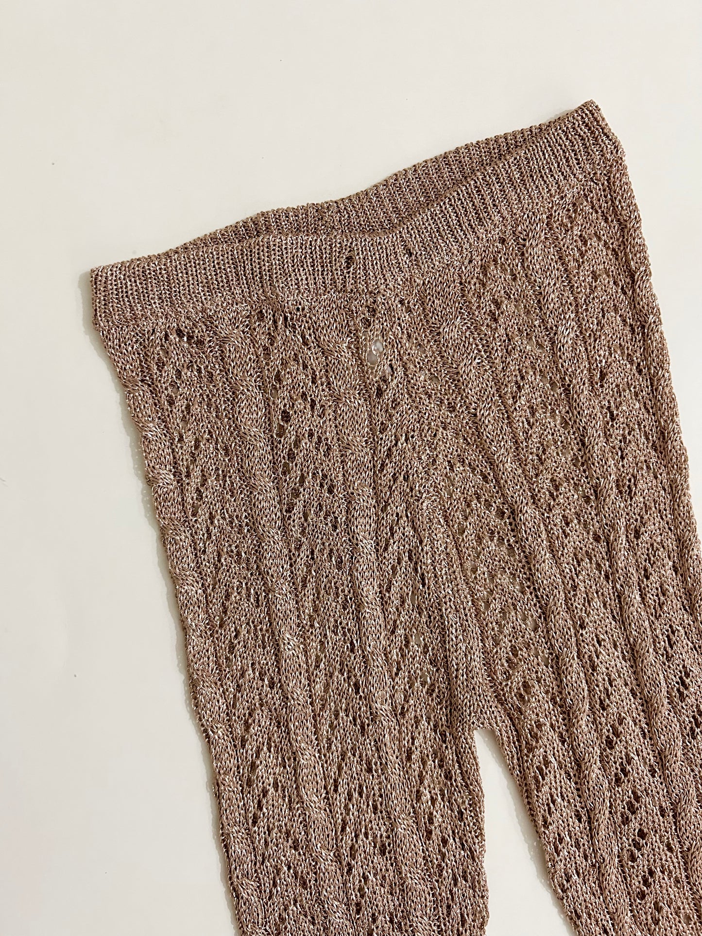 Sheer Golden Crochet Pants