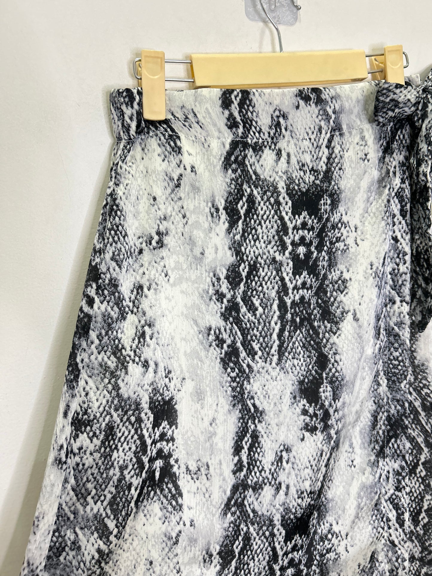 Wrap Snakeprint Skirt