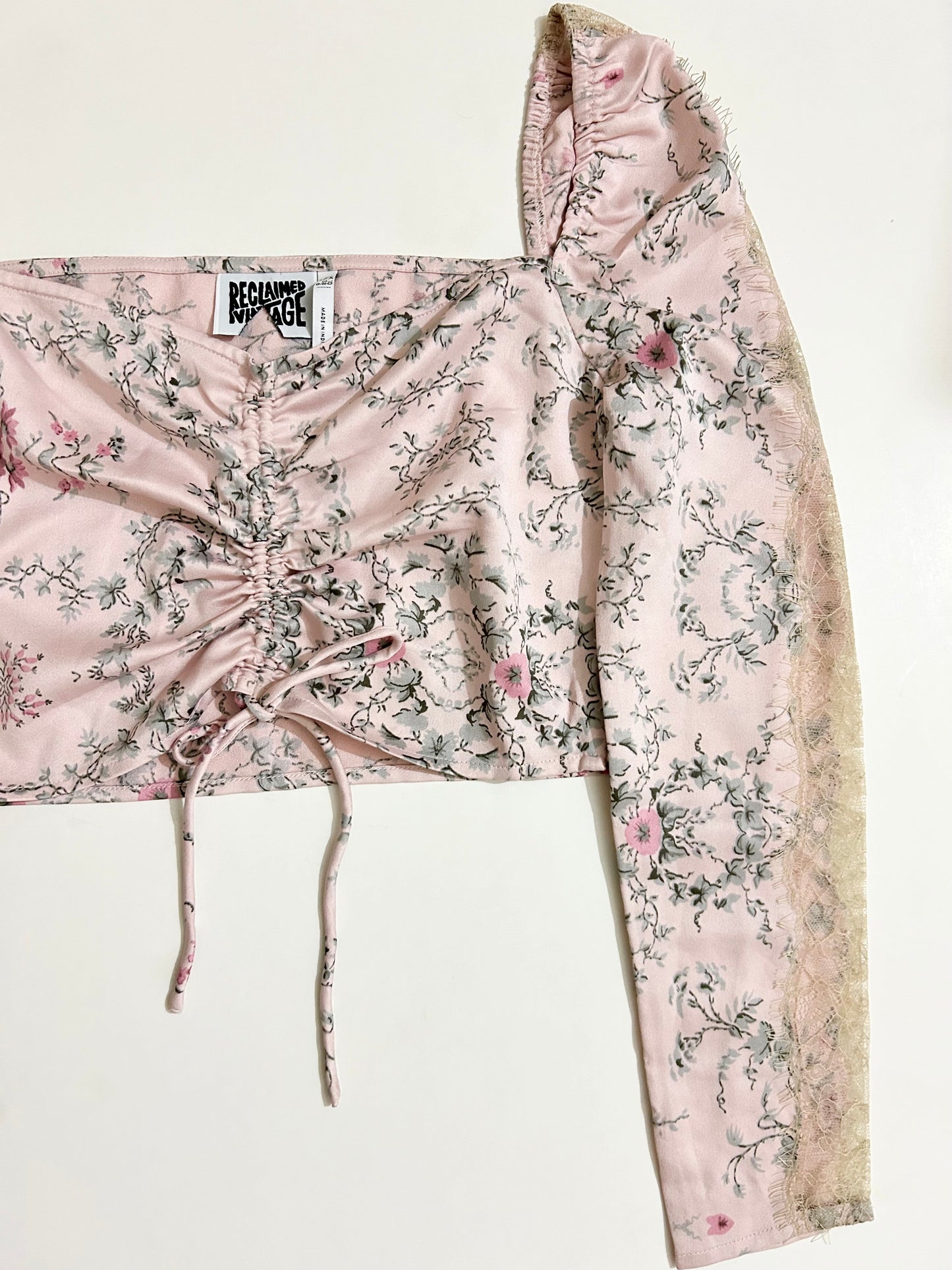Reclaimed Vintage Satin Crop-Top : Bust- 36”