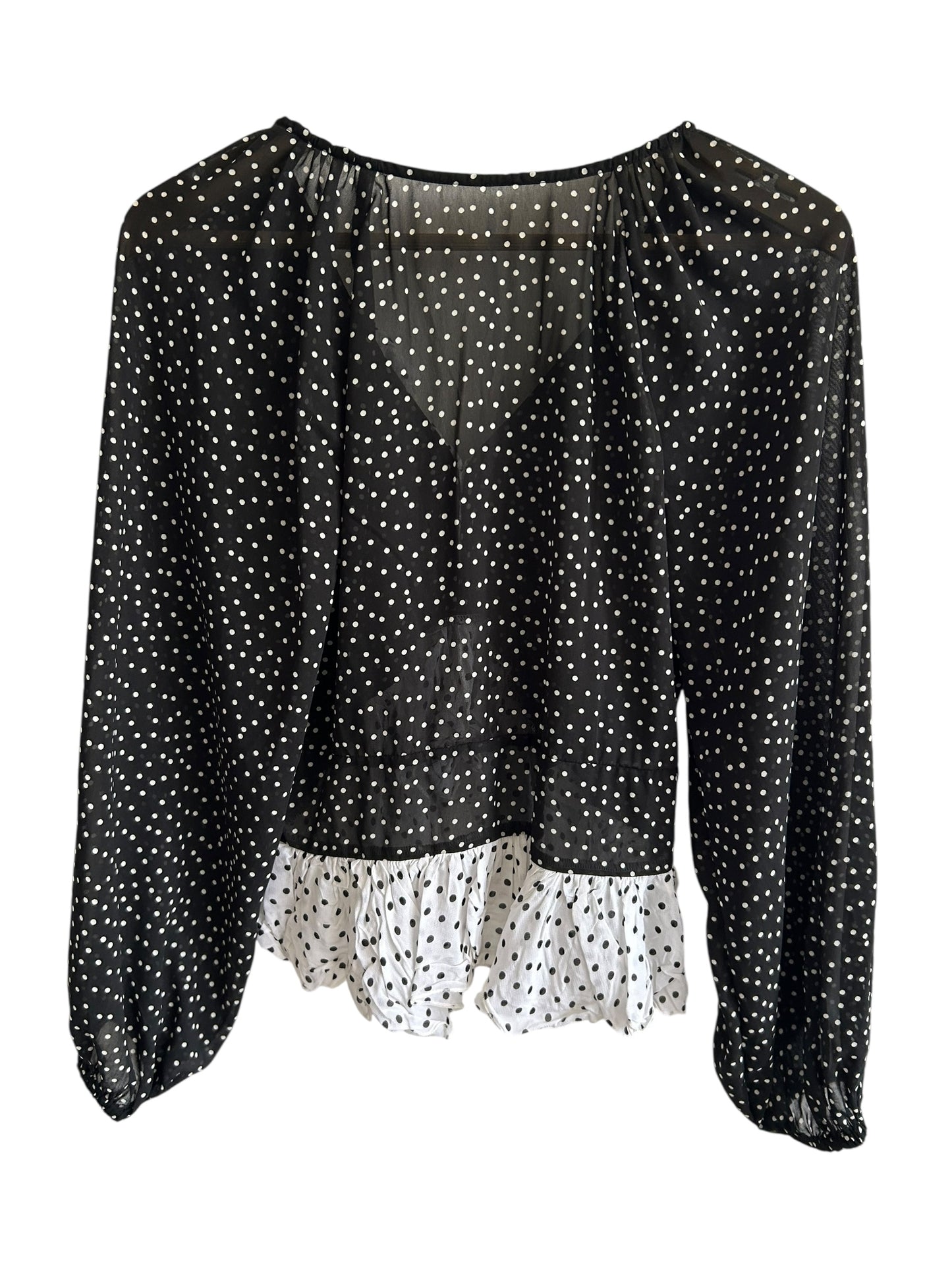 Polka Dot Ruffle Top