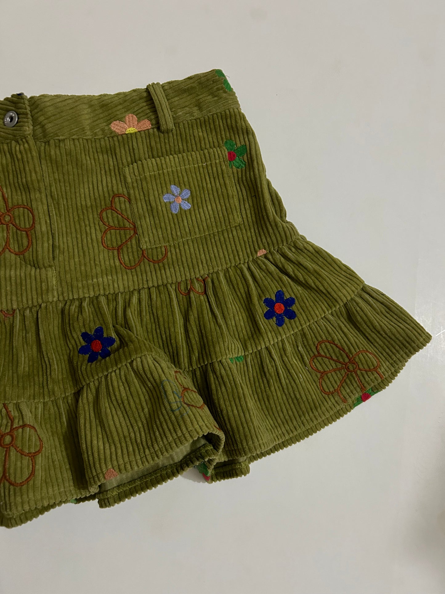 Floral Corduroy Skirt