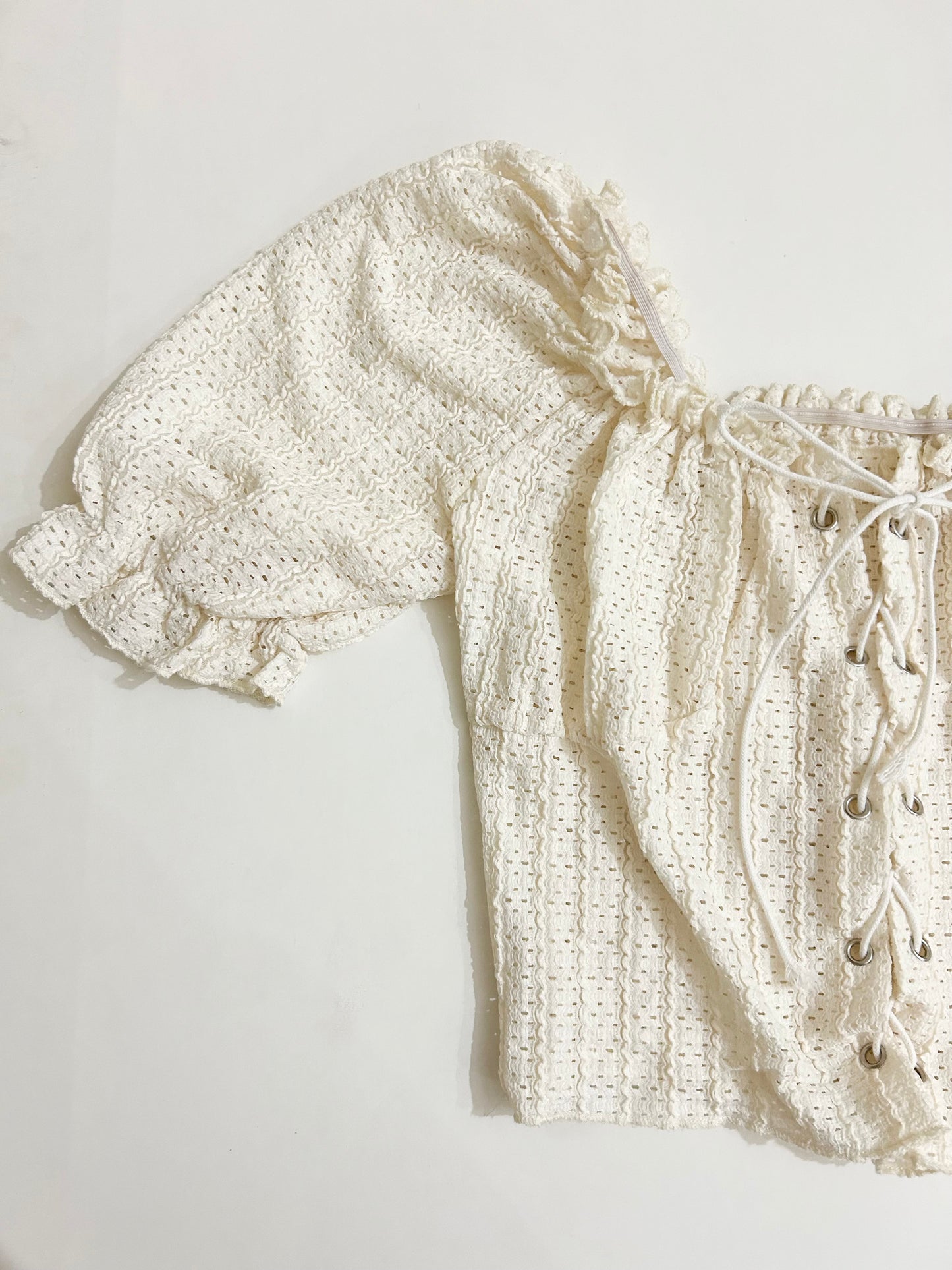 Puff Sleeves White Top