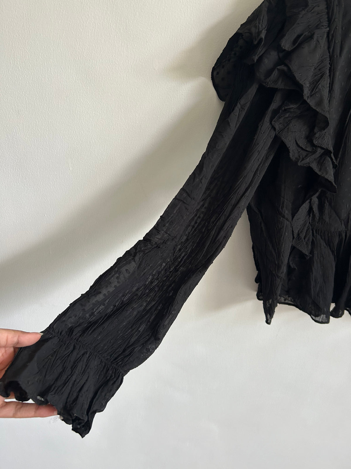 Ruffle Black Top: 36”