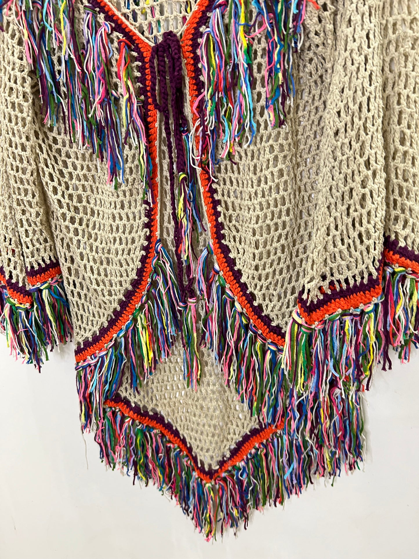 Fringe Crochet Shrug: Bust-46”