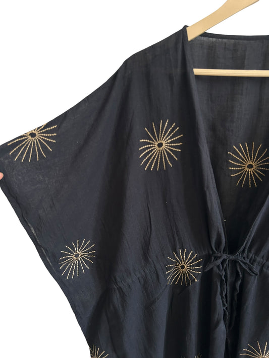 Black Embroidered Kaftan