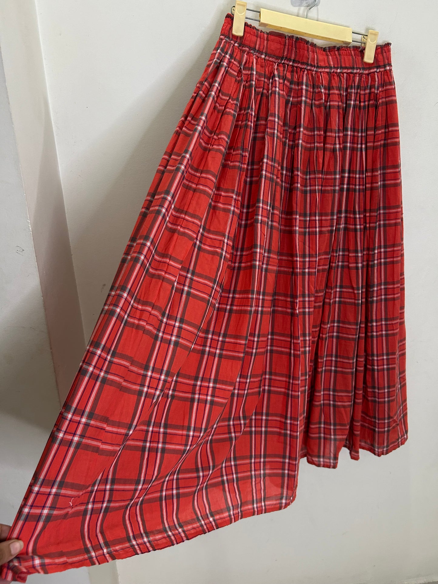 Plaid Cotton Skirt