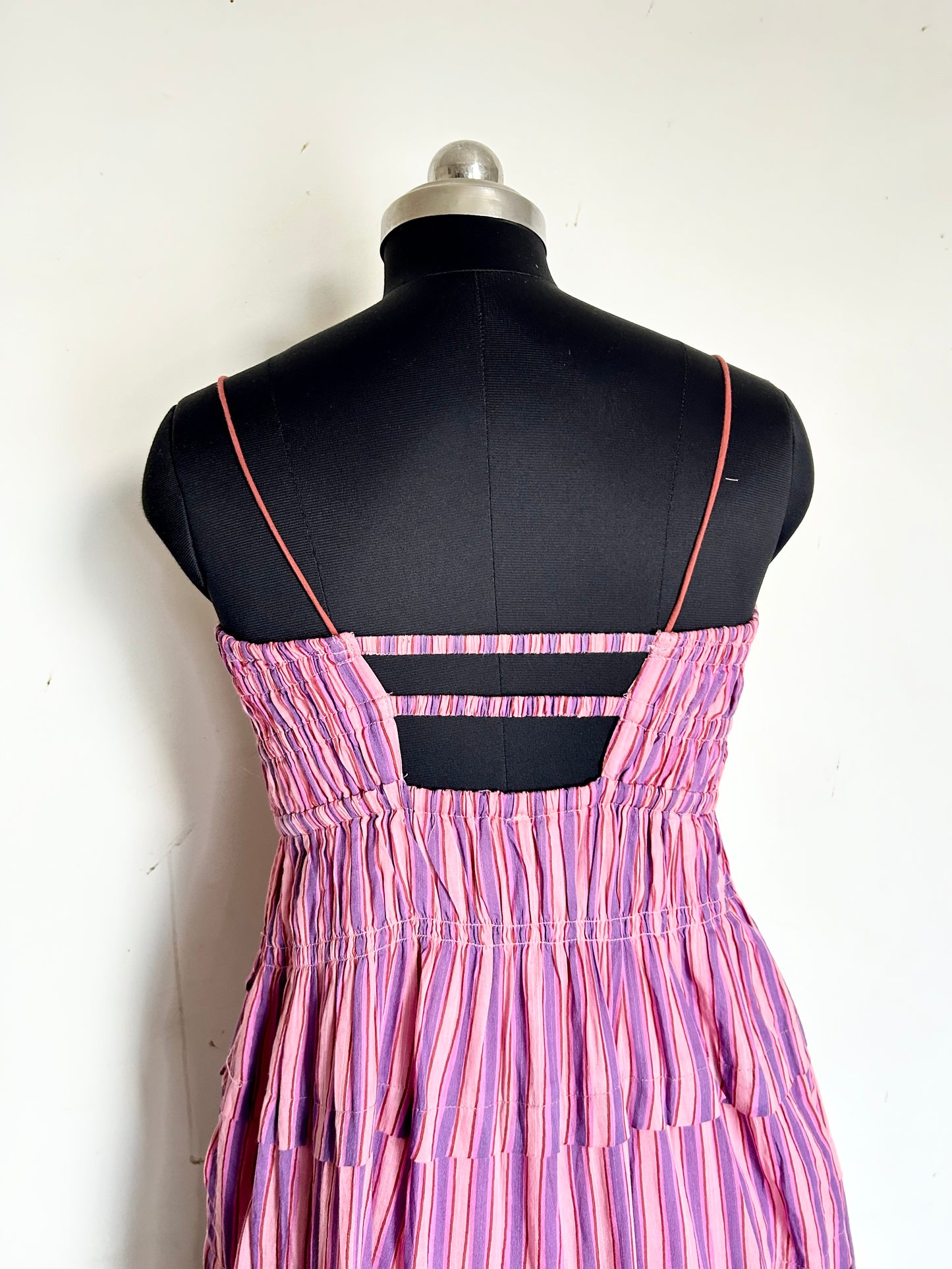 Striped Cotton Ruffle Dress