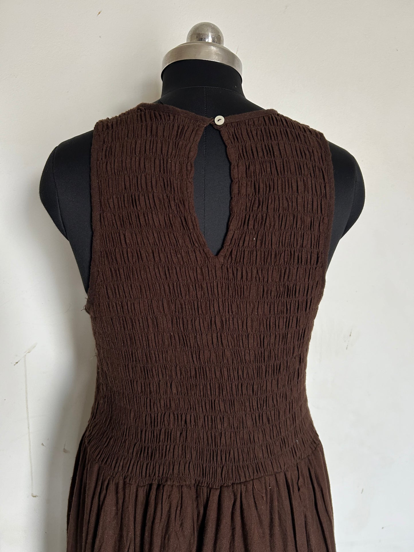 Brown Ruched Dress