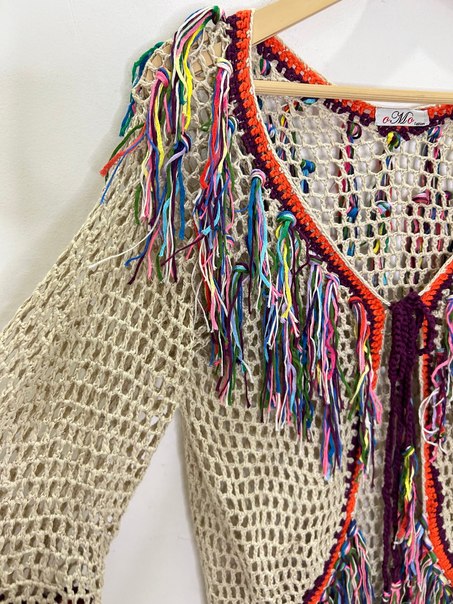 Fringe Crochet Shrug: Bust-46”