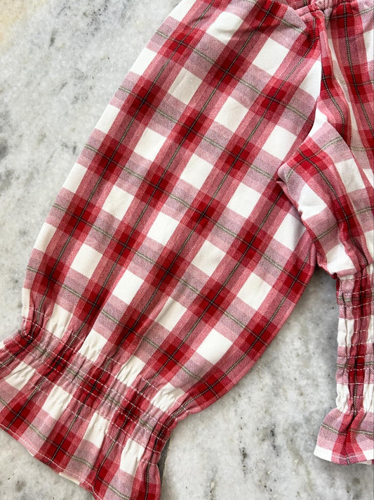 Checkered Off-Shoulder Top