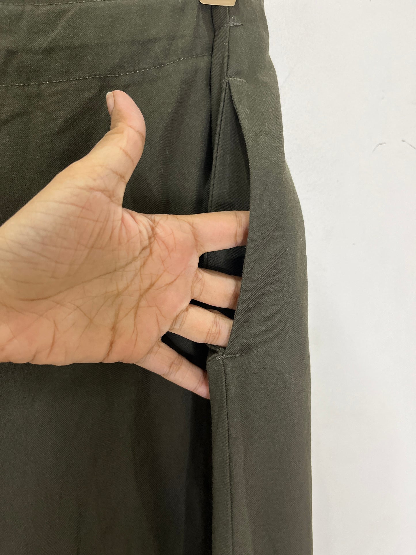 Olive Green Solid Skirt