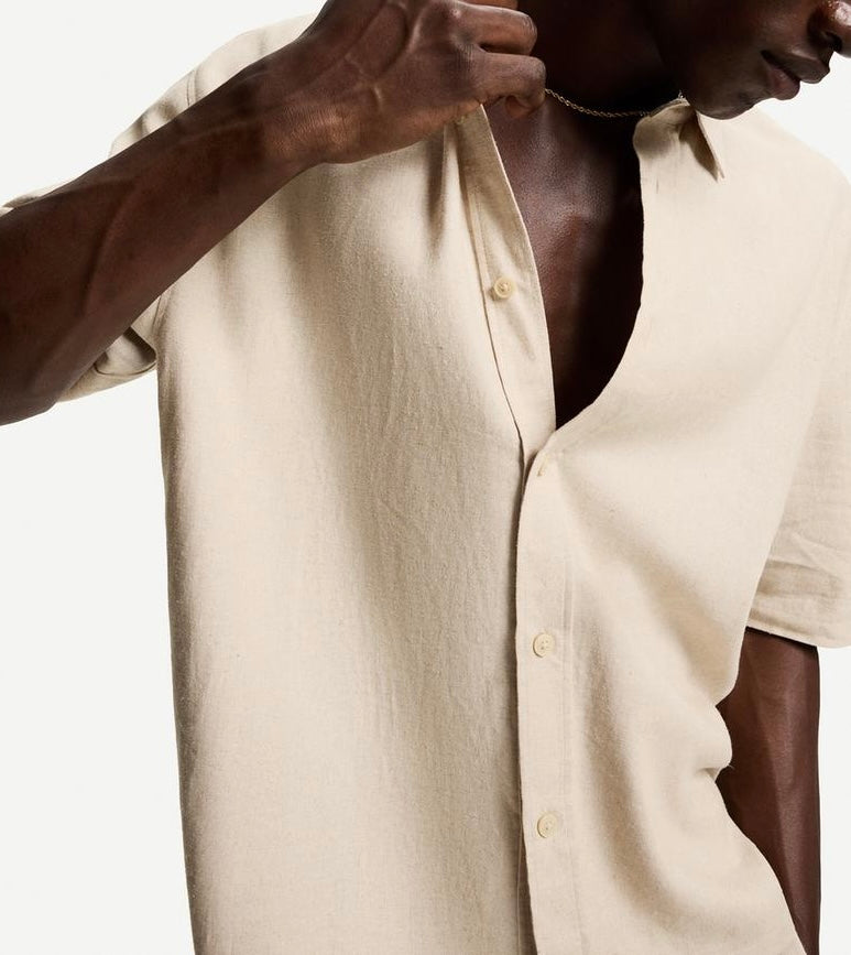 BERSHKA Linen Blend Shirt