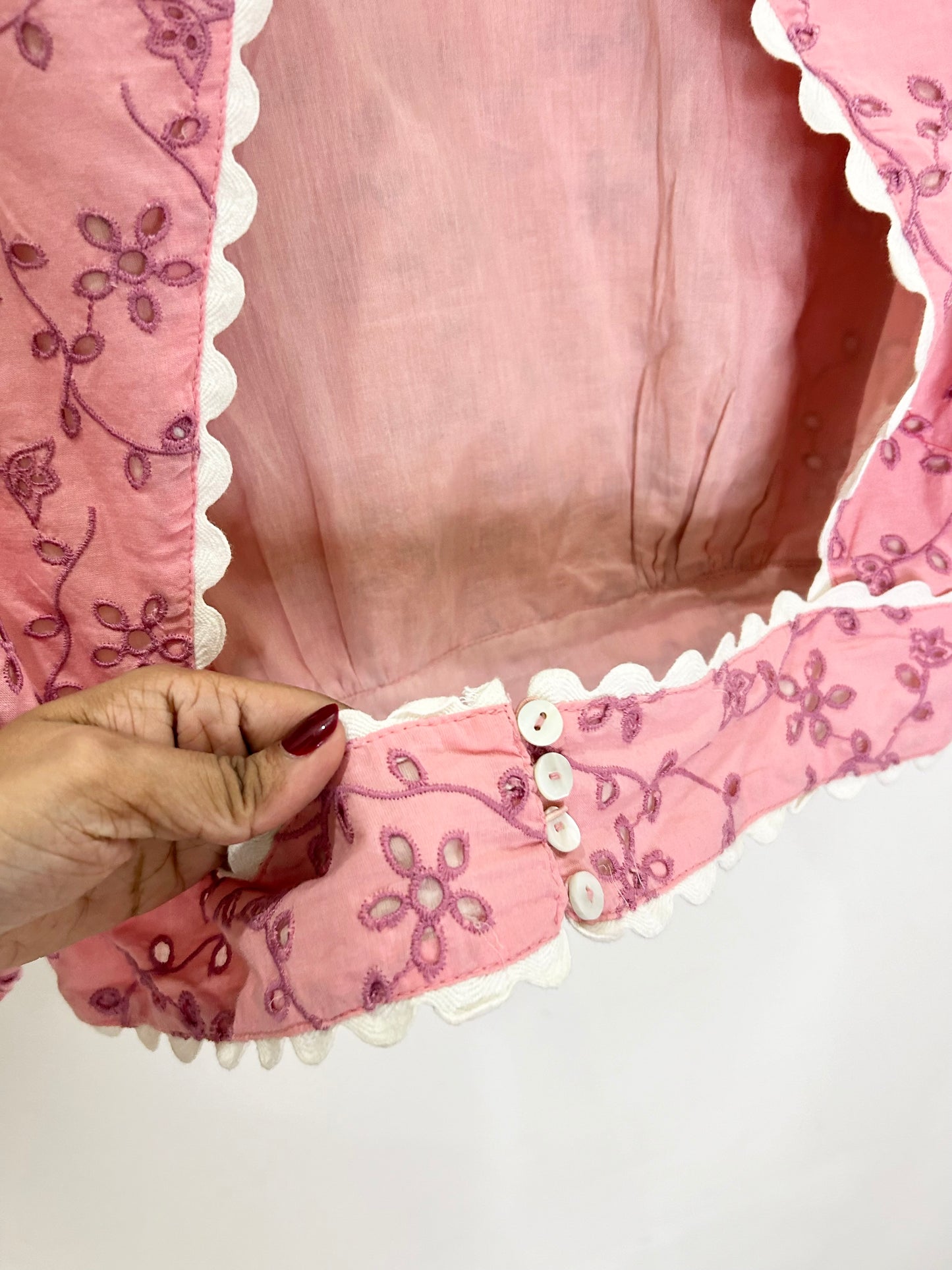 Backless Embroidered Cotton Top