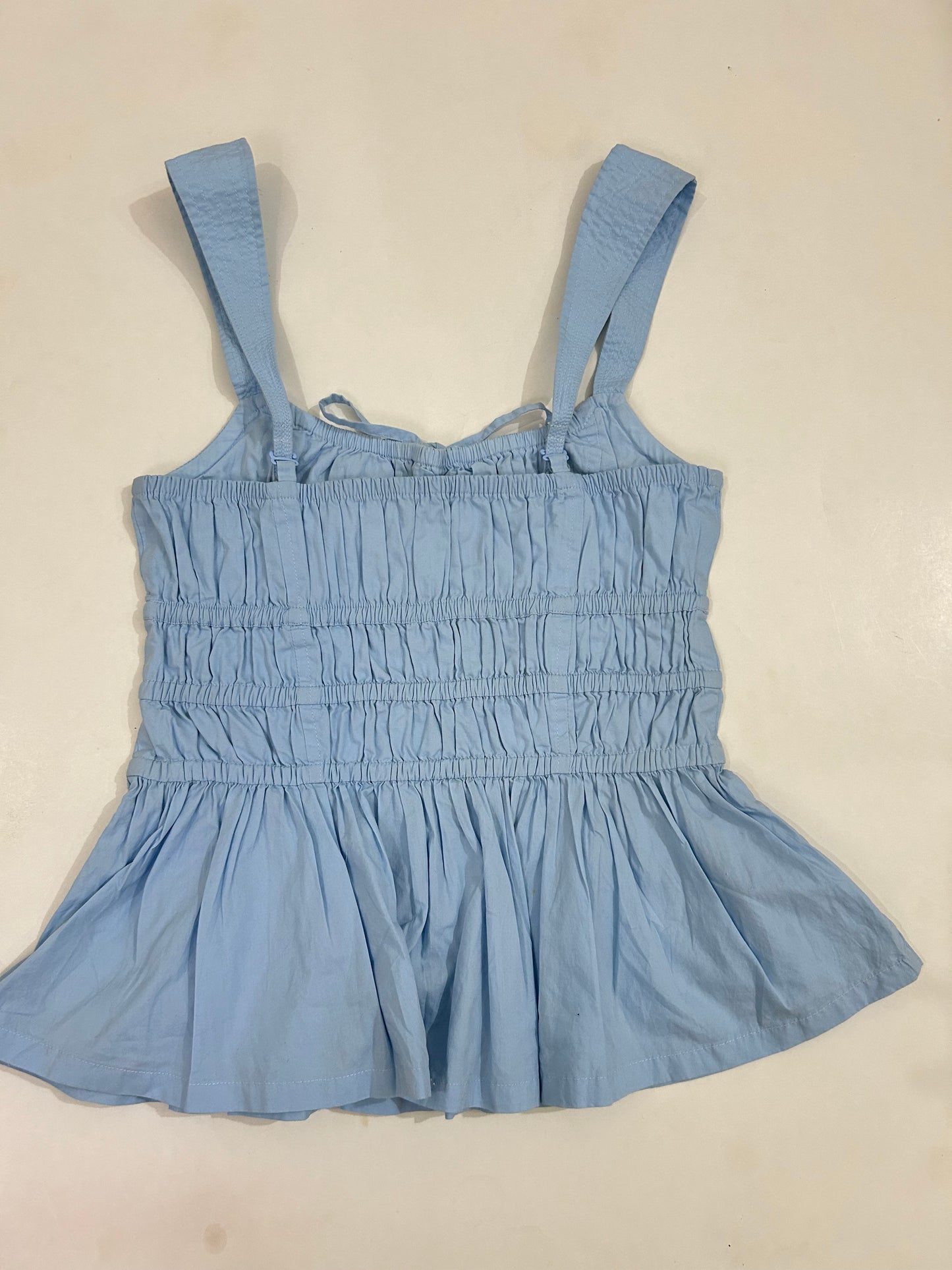 Ruched Blue Top