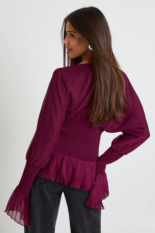 BOOHOO Shirred Blouse