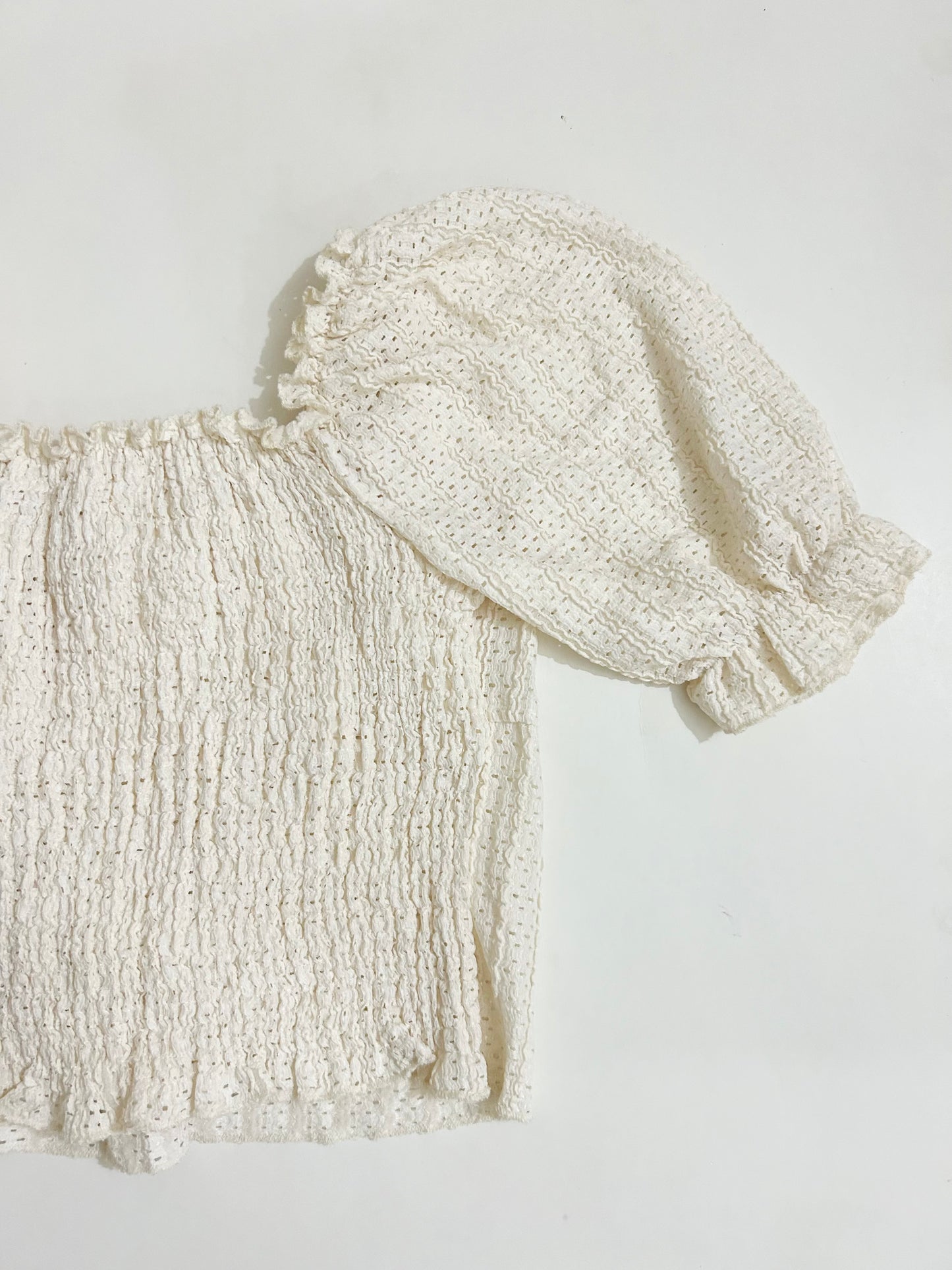 Puff Sleeves White Top