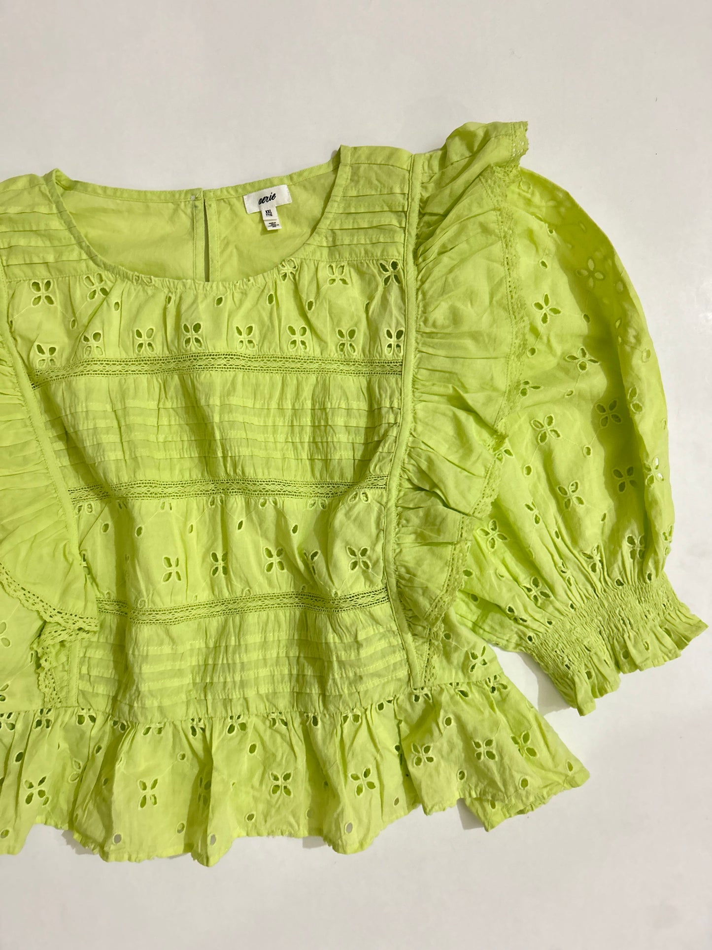 Neon Ruffle Cotton Top