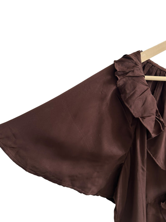 Ruffle Brown Top