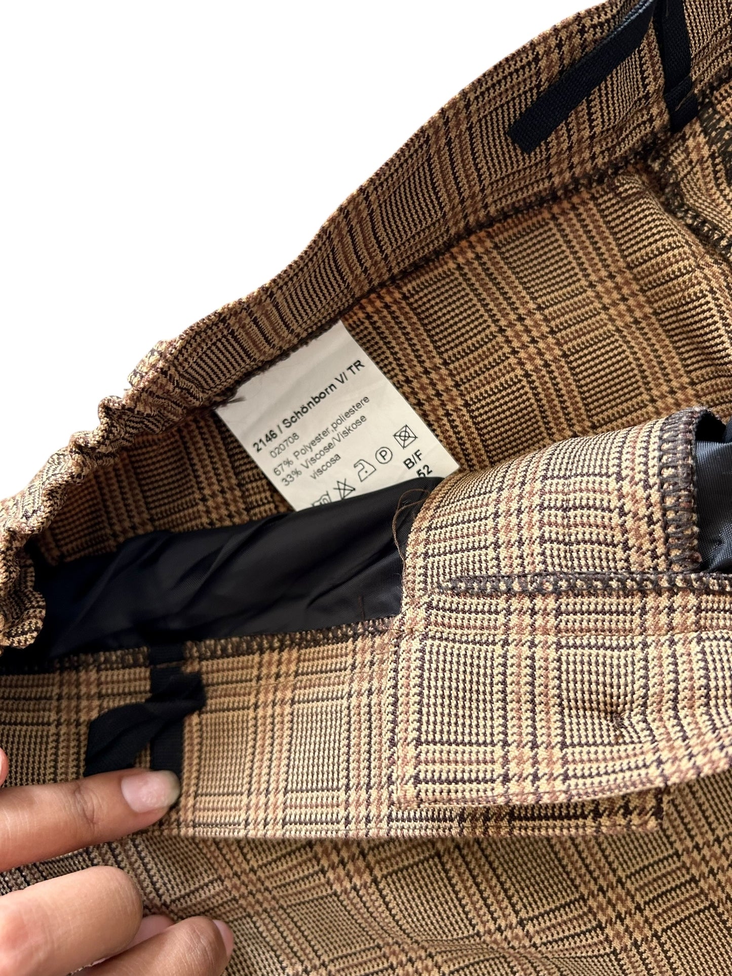 Brown Checked Pants